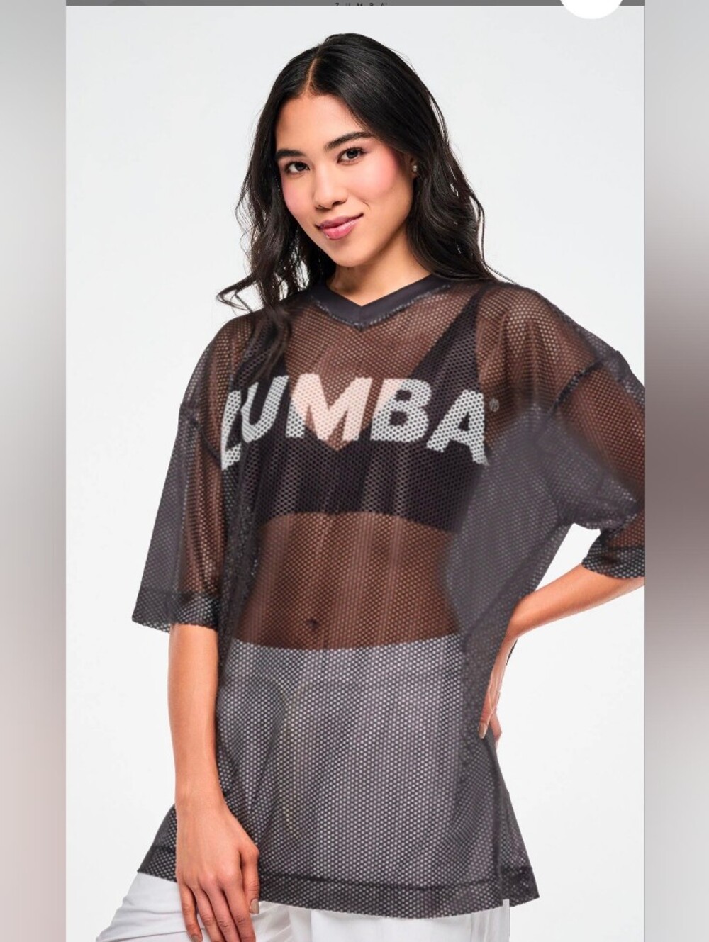 Black Mesh Swim Cover-Up Tee